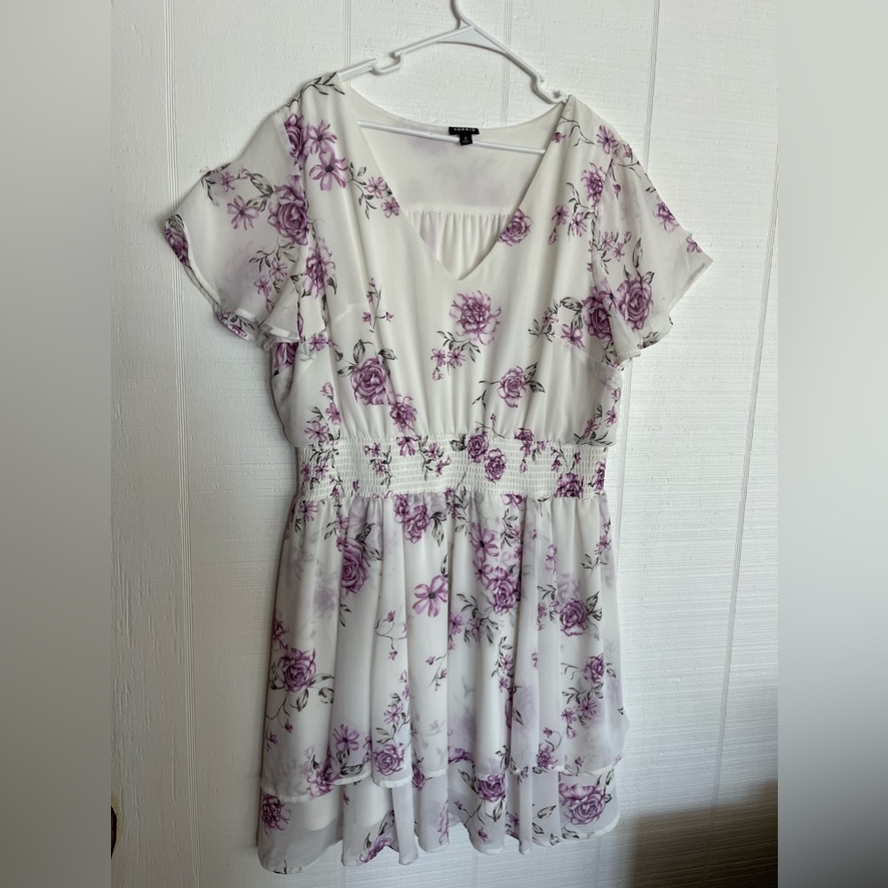 Torrid size 2 violet floral dress - Picture 1 of 4